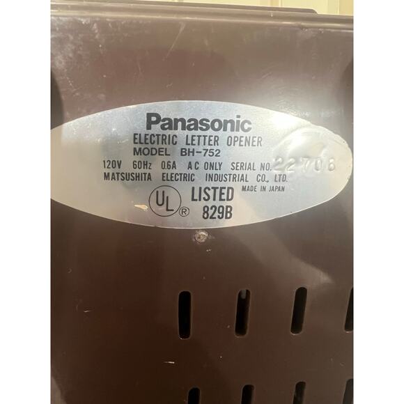 Panasonic BH-752 Electric Letter Opener Vintage Japan Auto Feed Tested Works - Picture 3 of 9